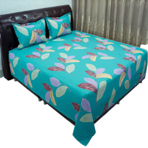 Aqua Leaf Bed sheet